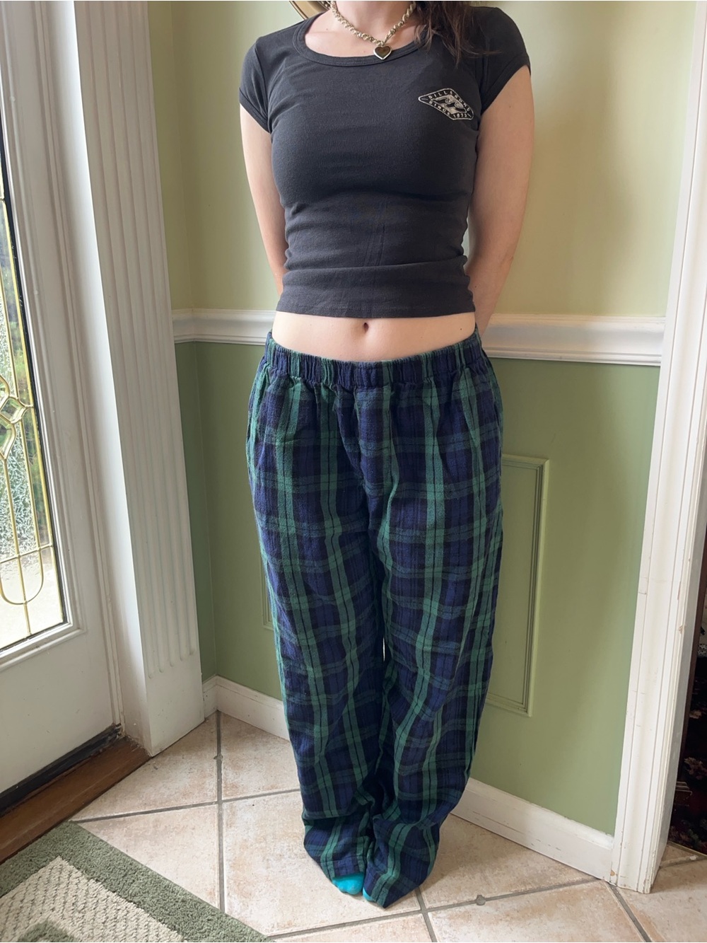 Boxercraft plaid flannel green pajama pants